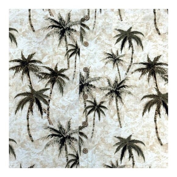 North River Palm Tree Hawaiian Camp Short Sleeve Shirt XL Cotton Rayon Tropical - Picture 2 of 6